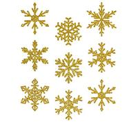 AVERY Zweckform Art. 52950 Lot de 9 autocollants de fenêtre de Noël pour 9 flocons de neige dorés (autocollants pour fenêtre, film de fenêtre amovible)