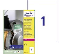 Avery Étiquettes universelles B4775-50 210×297 mm film PE blanc 50 pcs adhésif perm. laser couleur