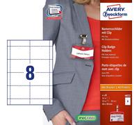 AVERY Zweckform Badge avec clip 90 x 60 mm transparent 25 pièces