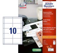 AVERY Zweckform Badge avec pince combinée 90 x 54 mm transparent 50 pièces