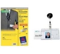 AVERY Zweckform Badge de sécurité double, 90 x 54 mm transparent, boîte rigide en matériau solide sans PVC (4827)