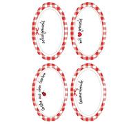 Avery Zweckform Bocaux étiquette 8 étiquettes en papier Motif ovale à carreaux