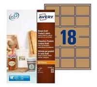 Avery Zweckform Brown Kraft Product Lables - Adhésif permanent - marron naturel - 62 x 42 mm 360 étiquette(s) (20 feuille(s) x 18 étiquettes G