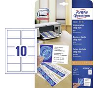 Avery-Zweckform C32010-25 Cartes de visite imprimables, microperforées 85 x 54 mm blanc 250 pc(s) Format du papier: DIN A4