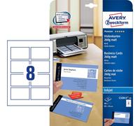Avery Zweckform C32015-10 Cartes de visite, 85 x 54 mm, revêtement spécial jet d'encre recto verso - mat, 10 feuilles