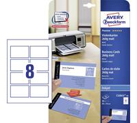 Avery-Zweckform C32015-10 Cartes de visite imprimables, bords lisses 85 x 54 mm blanc 80 pc(s) Format du papier: DIN A4