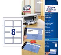 Avery Zweckform C32015-25 Cartes de visite Premium, 85 x 54 mm, revêtement spécial jet d'encre recto verso - mat, 25 feuilles