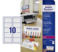 Avery-Zweckform C32026-25 Cartes de visite imprimables, bords lisses 85 x 54 mm