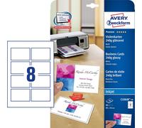Avery Zweckform C32028-10 Premium Cartes de visite, 85 x 54 mm, revêtement spécial jet d'encre, VS : brillant, RS : mat, 10 feuilles