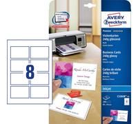 Avery Zweckform C32028-25 Premium Cartes de visite, 85 x 54 mm, revêtement spécial jet d'encre, VS : brillant, RS : mat, 25 feuilles
