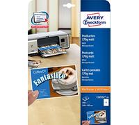 Avery Zweckform C32252-25 Paquet de 25 feuilles A4 170 g de 4 cartes postales chacune 148 x 105 mm (Blanc) (Import Allemagne)