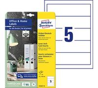 Avery Zweckform C32267-10 Lot de 10 Étiquettes pour Dos de Classeur (50 Étiquettes Dos 54 x 190 mm sur Format A4, Micro-Perforation, Idéal pour le Bureau à Domicile) Blanc