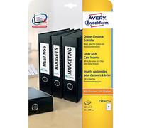 Avery Zweckform C32267-25 Lot de 25 feuilles 170 g de 5 étiquettes opaques perforées pour classeur 54 x 190 mm (Blanc) (Import Allemagne)