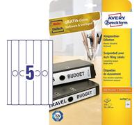 AVERY Zweckform Dos de classeur suspendu Étiquettes 34 x 297 mm blanc 125 étiquettes