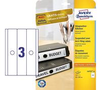 AVERY Zweckform Dos de classeur suspendu Étiquettes 63 x 297 mm blanc 75 étiquettes
