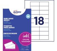 Avery-Zweckform DPC6530A-10 Étiquette à insérer pour badge 65 mm x 30 mm blanc