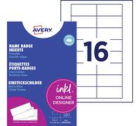 Avery Zweckform DPC7434A-10 Étiquette à insérer pour badge 74 mm x 34 mm blanc