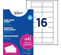 AVERY Zweckform DPC7434A-10 Porte-noms à insérer AVERY, 190 g/qm, 74 x 34 mm, blanc