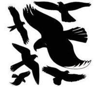 Avery Feuille autocollante Silhouettes d'oiseaux 4485 – plastifiée 14,5×4,5 mm Noir/transparent