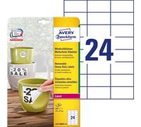 Avery Zweckform Etikett 70x37 mm Weatherproof White 20Blatt 480St Ablã SBAR Whit
