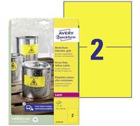 Avery Étiquettes plastique L6130-20 210 x 148 mm film de polyester jaune 40 pcs fixation permanente