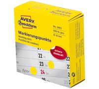 Avery Pastilles 3852 Ø 10 mm Jaune Papier Fixation permanente 800 pièces