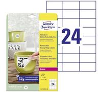 Etiquette plastique Avery-Zweckform L4718REV-20 70 x 37 mm film de polyester blanc 480 pc(s) décollable