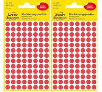 Avery Zweckform étiquette 8 mm marquage rouge point, repositionnable, 416st (Lot de 2)