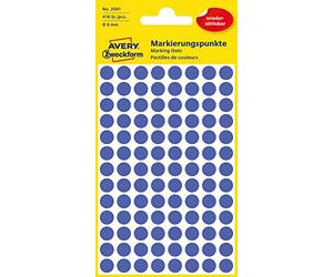 Avery Zweckform étiquette 8 mm Marqueur point bleu, repositionnable, 416st