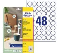Avery Étiquettes rondes 6223REV-10 – Lot de 10 (480 pastilles) Ø30 mm A4, autocollantes, amovibles