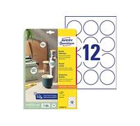 Avery Zweckform 6226REV-10 Étiquettes rondes (120 pastilles adhésives, Ø 60 mm sur A4, autocollants ronds à imprimer, amovibles/détachables sans laisser de traces) 10 feuilles, blanc