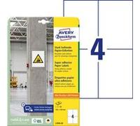 Avery Zweckform l7876-20 Papier antidérapante Étiquettes, 105 x 148 mm, 20 feuilles/80 Etiquettes Blanc