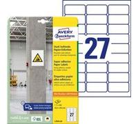 Avery Zweckform l7874-20 Papier antidérapante Étiquettes, 63,5 x 29,6 mm, 20 feuilles/540 Etiquettes Blanc