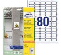Avery L7872-20 étiquette auto-collante Rectangle Permanent Blanc 1600 pièce(s)