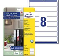 Avery-Zweckform Etiquette pour classeur L6060-10 34 x 192 mm papier blanc fixation permanente 80 pc(s)