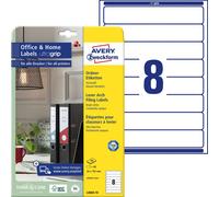 Avery Zweckform Etiquette pour classeur L6060-10 34 x 192 mm papier blanc fixation permanente 80 pc(s)