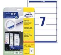Avery Étiquettes de dossier A4 L4760REV – Lot de 140, 38×192 mm amovibles, 20 feuilles, blanc