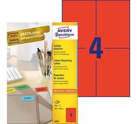 AVERY/Zweckform étiquettes, 105 x 148 mm, rouge, sans cadre