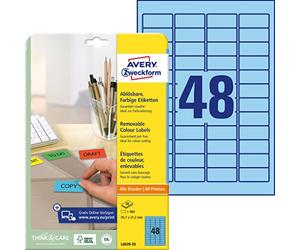 AVERY/Zweckform étiquettes, 45,7 x 21,2 mm, bleu, bord