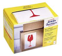 AVERY Zweckform Étiquettes d'avertissement 7251 Symbole : Attention Fragile (200 étiquettes sur rouleau en carton, 78 x 100 mm, autocollantes, utilisables pour expédition/déménagement/international)