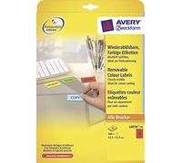 Avery Zweckform Étiquettes de couleur rouge, 63,5 x 33,9 mm, 480 étiquettes