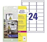 Etiquette plastique Avery-Zweckform L4773-20 63.5 x 33.9 mm film de polyester blanc 480 pc(s) fixation permanente