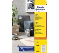 Avery Zweckform Etui 480 Etiquettes D'identification Ovale 40 X 20mm Blanc