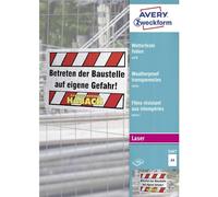 Avery-Zweckform 3487 Transparent imperméable A4 imprimante laser, imprimante laser couleur, photocopieuse, photocopieuse couleur