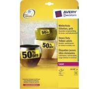 Avery Étiquettes plastiques L6128-20 Ø 30 mm film polyester jaune 960 pcs fixation permanente