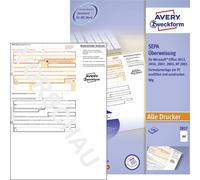 Avery Zweckform Formulaire de virement SEPA-Überweisung DIN A4 Nombre de pages: 100 2817