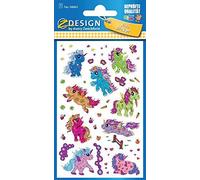 Avery Zweckform Glitter Stickers, Licorne, 9motifs, Multicolore, 19pièces