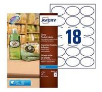Avery Zweckform J8102 - Auto-adhésif - brillant - 42,3 x 63,5 mm (oval) 180 étiquette(s) (10 feuille(s) x 18 étiquettes G