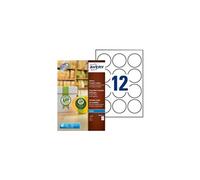 Avery Zweckform J8105 - Haute-brillance - adhésif permanent - diamètre 60 mm 120 étiquette(s) (10 feuille(s) x 12 étiquettes