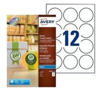 Avery Zweckform J8105 - Haute-brillance - adhésif permanent - diamètre 60 mm 120 étiquette(s) (10 feuille(s) x 12 étiquettes G